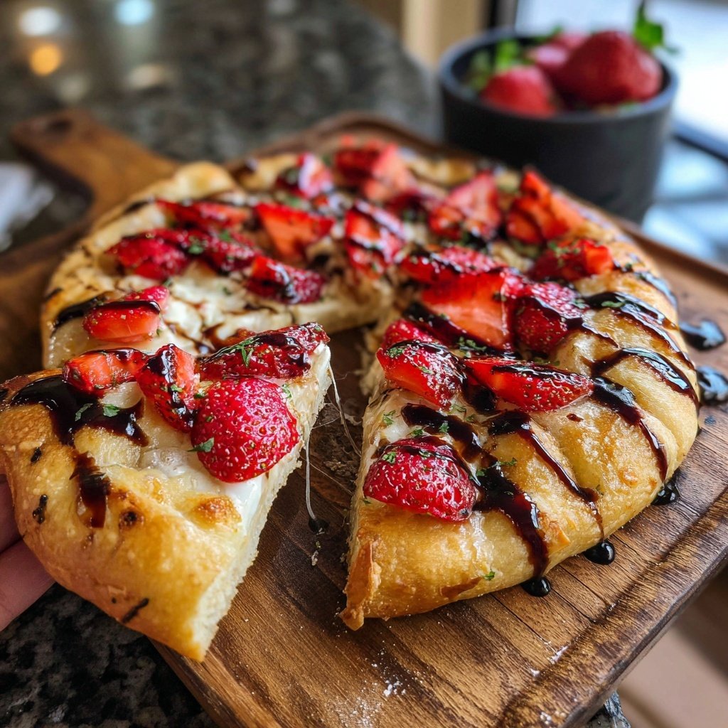 Flatbread with Strawberries and Balsamic