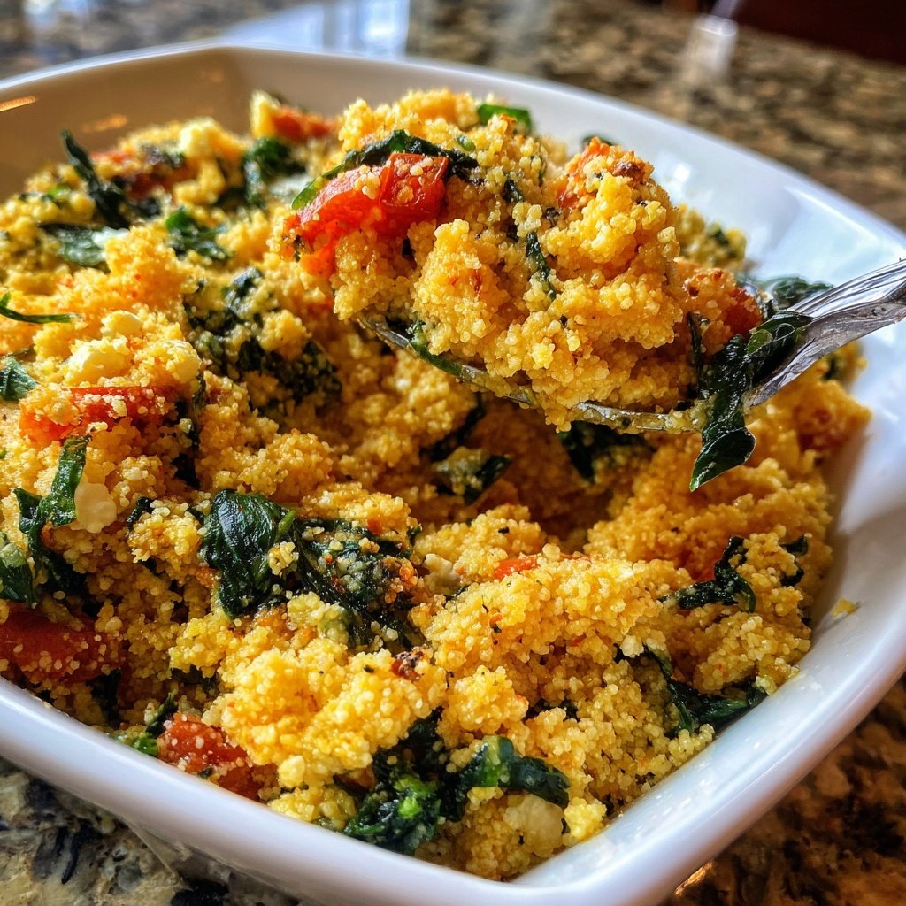 Creamy Spinach Tomato Couscous