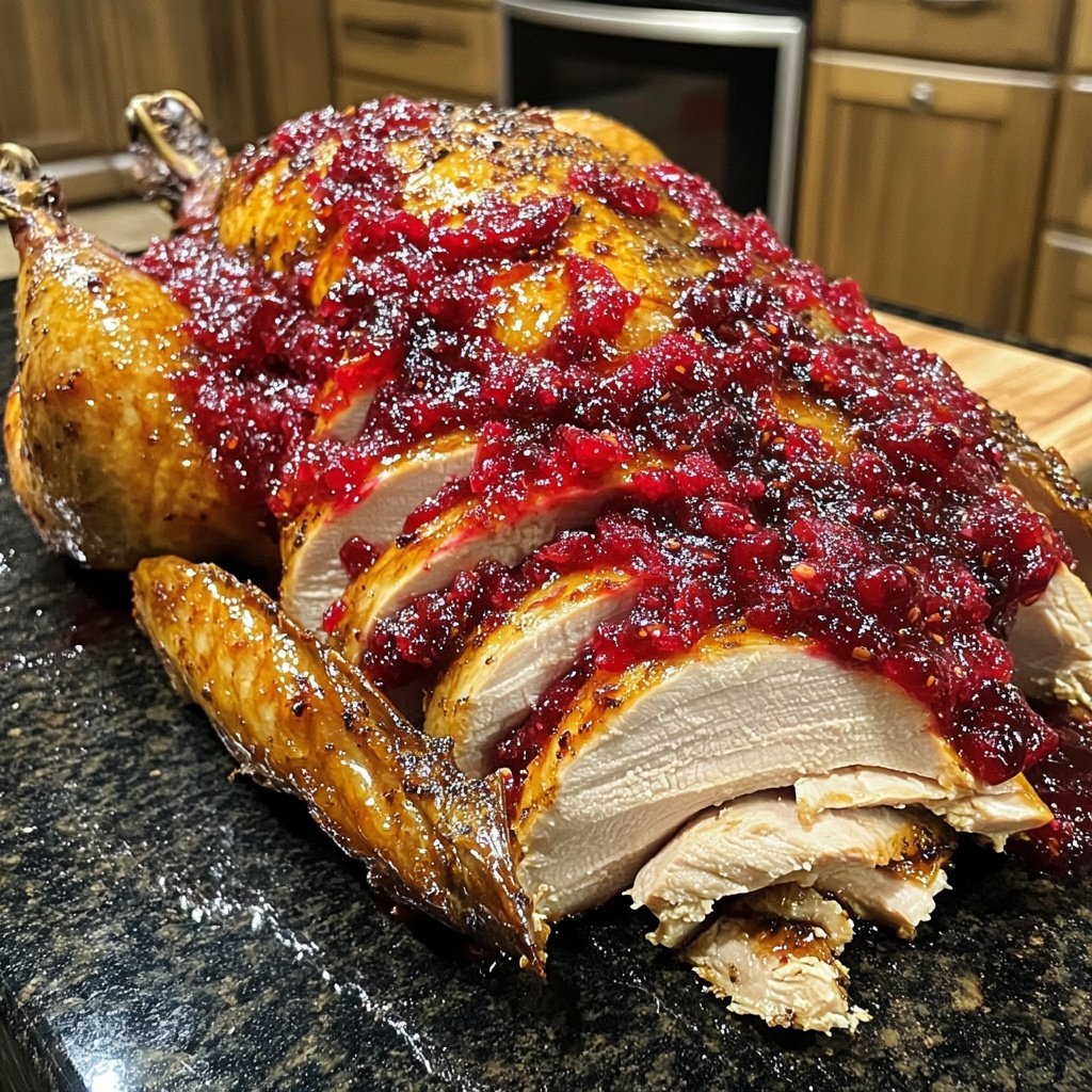 Roasted Turkey with Cranberry Glaze