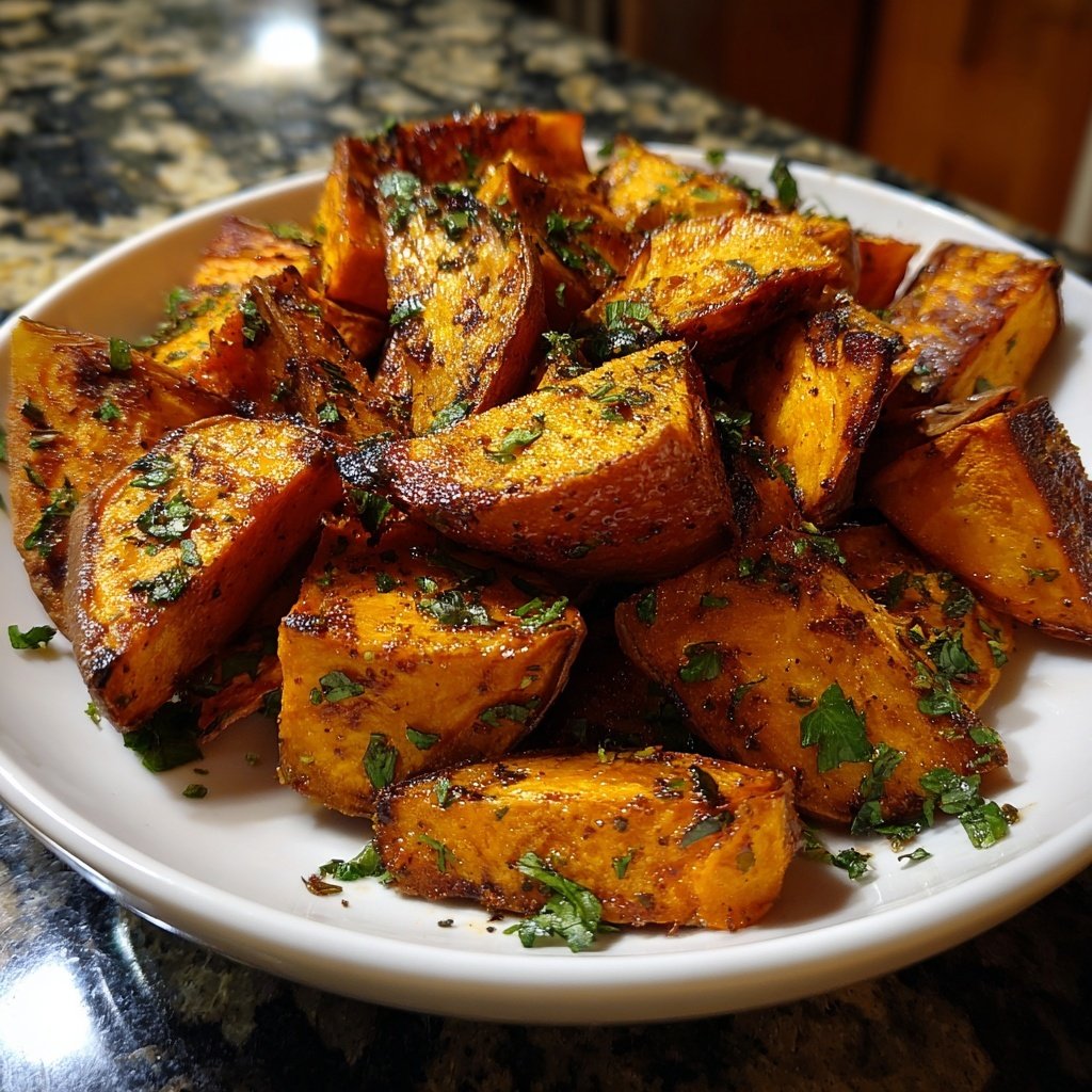 Oven Roasted Sweet Potatoes With Herbs