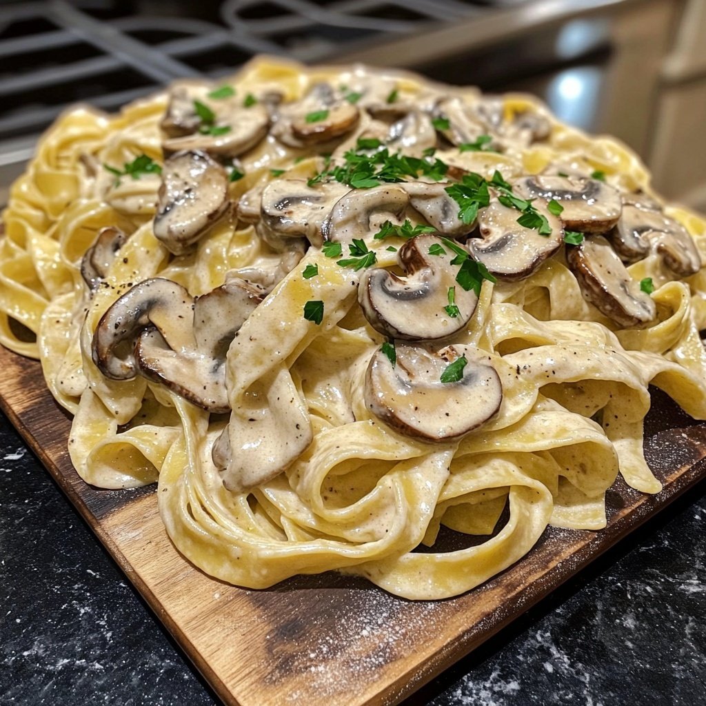 Romantic Creamy Mushroom Tagliatelle