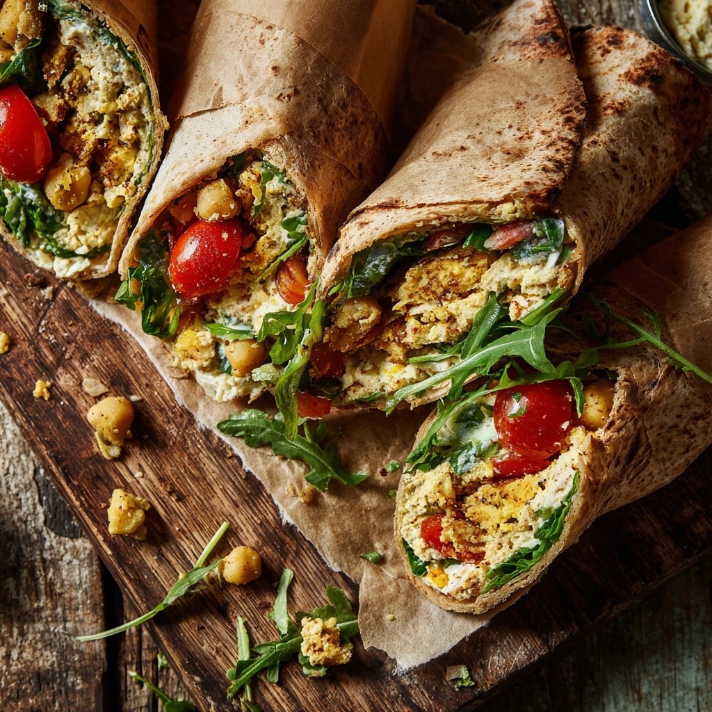Healthy Lunch Mediterranean Chickpea Wrap