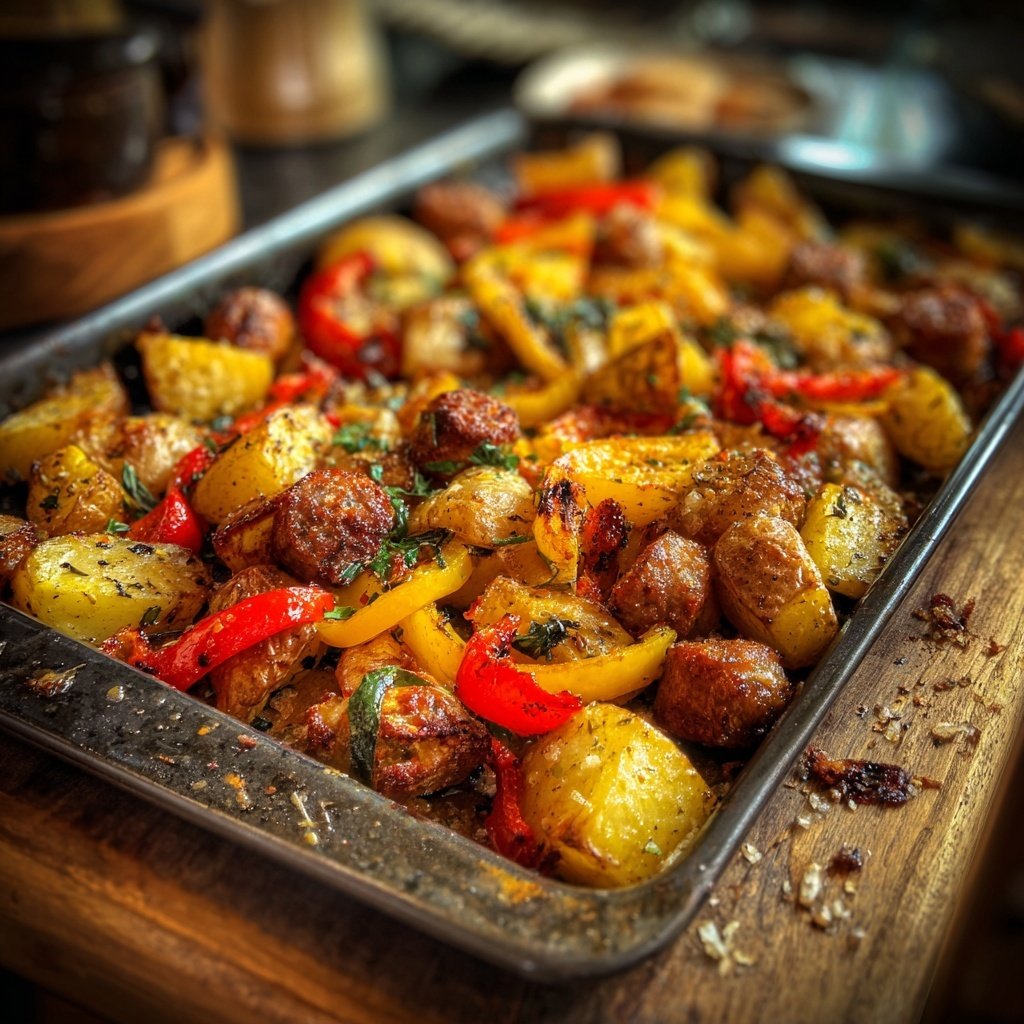 Sheet Pan Sausage And Potatoes