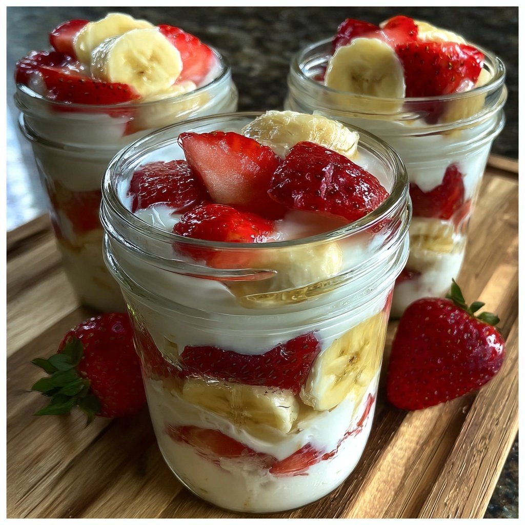 Strawberry Banana Yogurt Jars