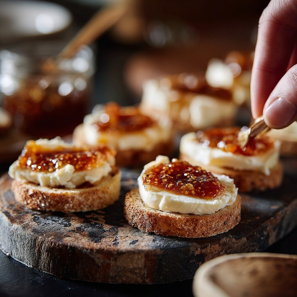 Canapés with Fig Jam and Brie