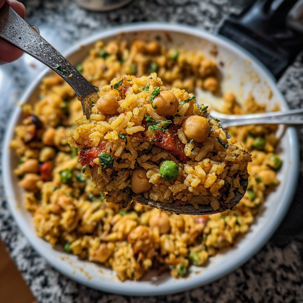 Jamaican Coconut Chickpea Rice Skillet